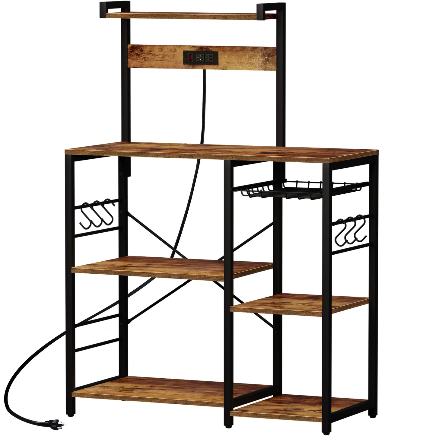 SUPERJARE Kitchen Baker’s Rack with Power Strip, 80919FC