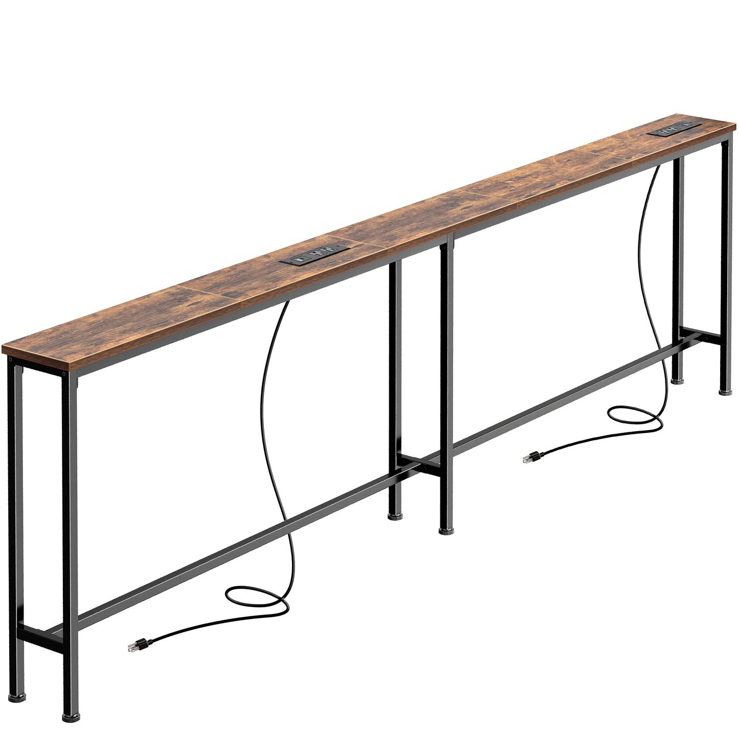 SUPERJARE 79 Inch Sofa Table with 2 Power Outlets and USB-C Ports, 5.9 Inch Narrow Console Table with Storage, Long Entryway Hallway Couch Table Behind Sofa, Small Spaces, Living Room