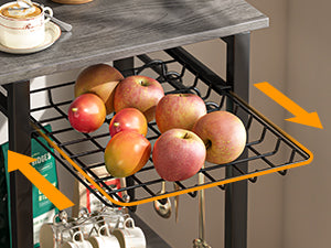 SUPERJARE Large Bakers Rack with Power Outlets, 6-Tier Microwave Stand, Coffee Bar with 12 S-Shaped Hooks, Kitchen Shelf with Wire Basket, 39.3 x 15.5 x 66.9 Inches, Charcoal Gray Visit the SUPERJARE Store