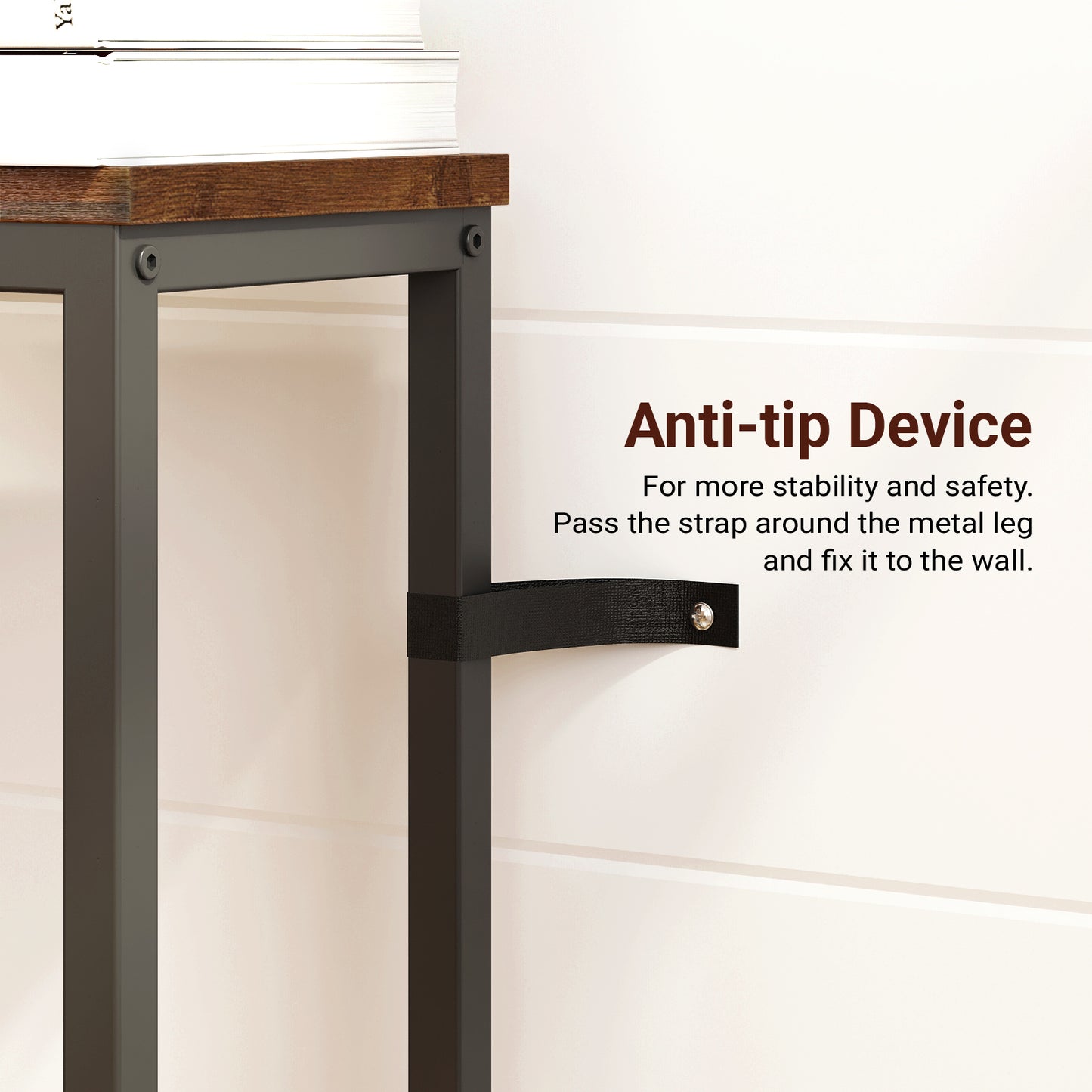 SUPERJARE 70.8 Inch Console Table, Entryway Table, Vintage Brown, 7942Z