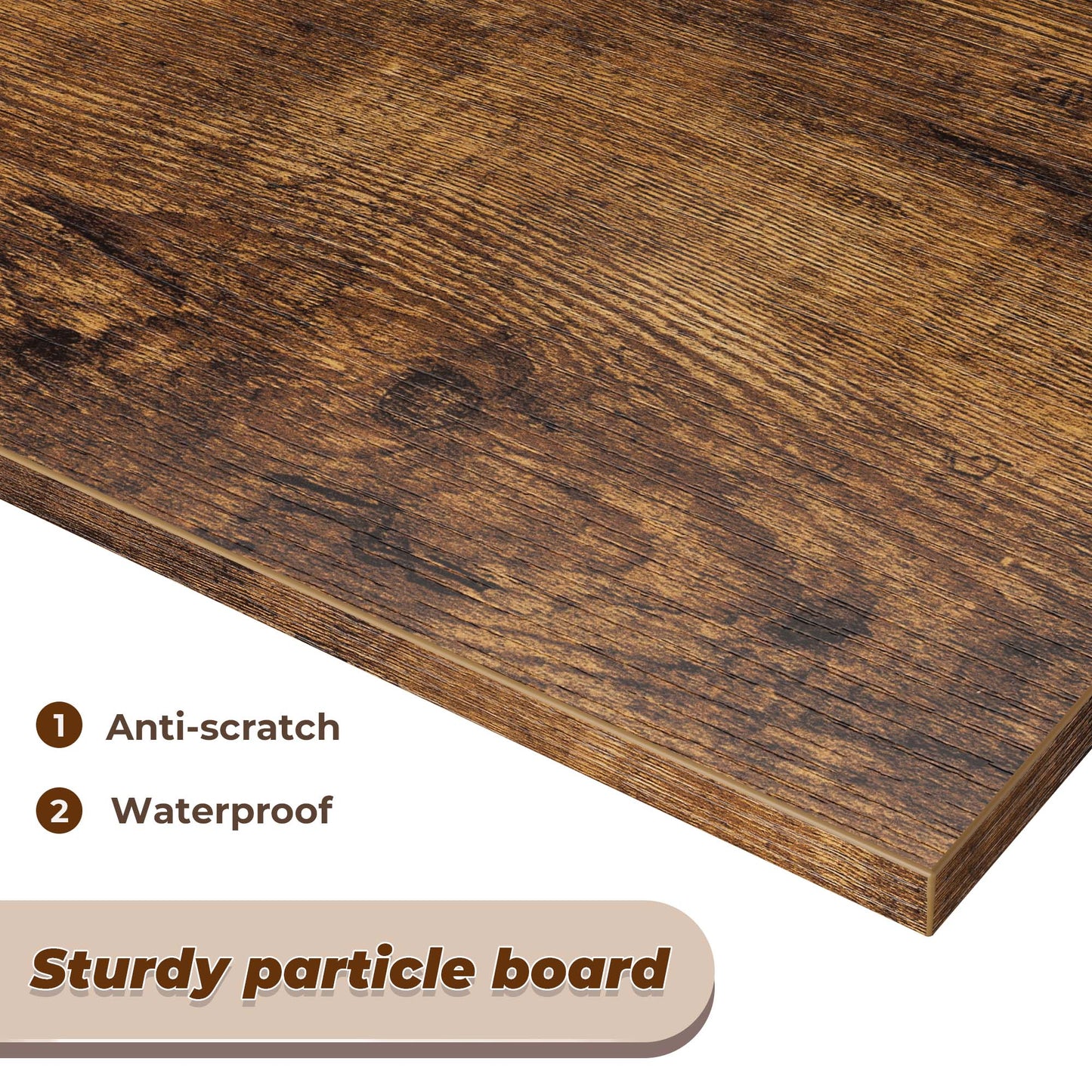 SUPERJARE TV Stand for 55 Inch TV, Entertainment Center with Adjustable Shelf, 2 Cabinets, TV Console Table, Media Console, Solid Wood Feet, Cord Holes, Rustic Brown