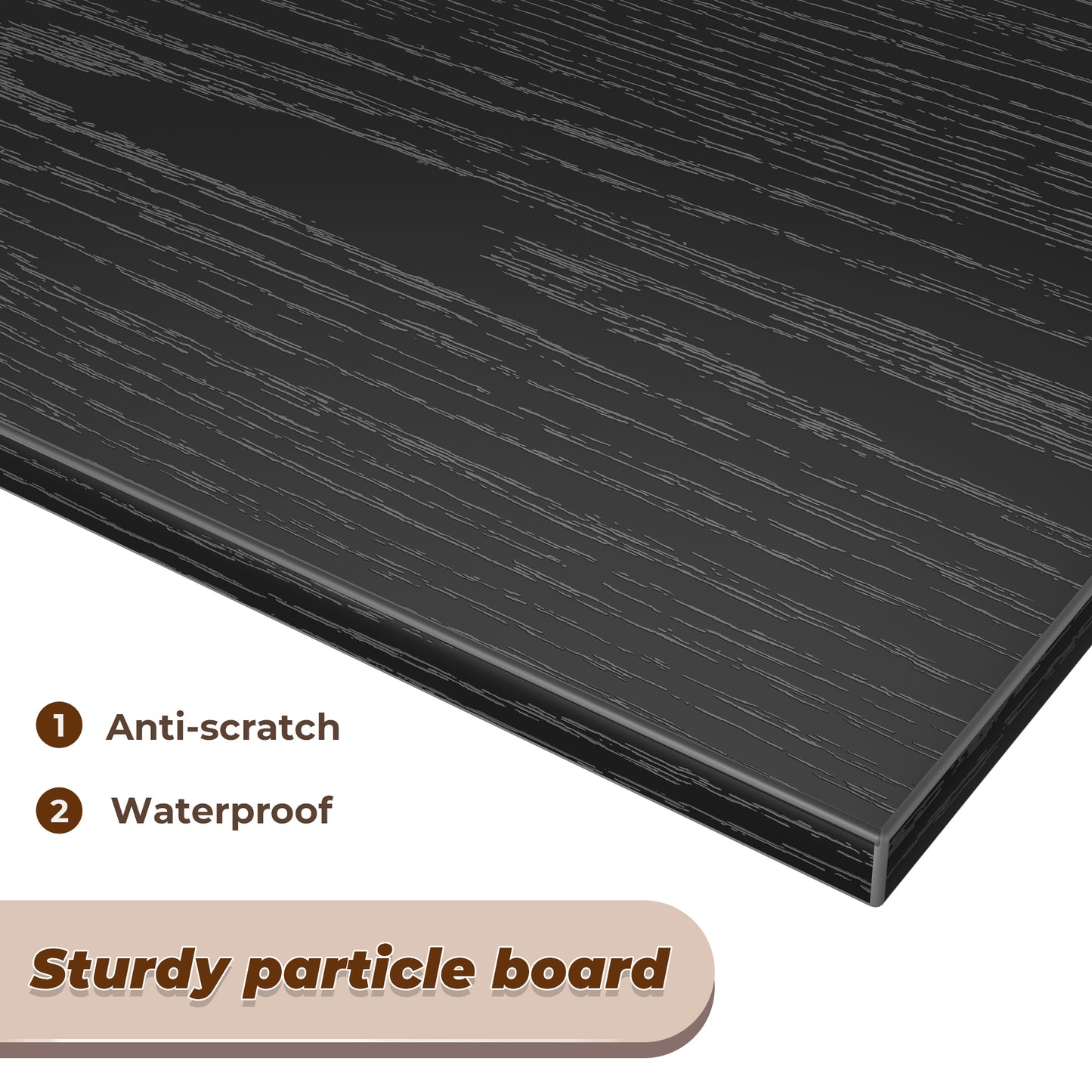 SUPERJARE TV Stand for 55 Inch TV, Entertainment Center with Adjustable Shelf, 2 Cabinets, TV Console Table, Media Console, Solid Wood Feet, Cord Holes, Black