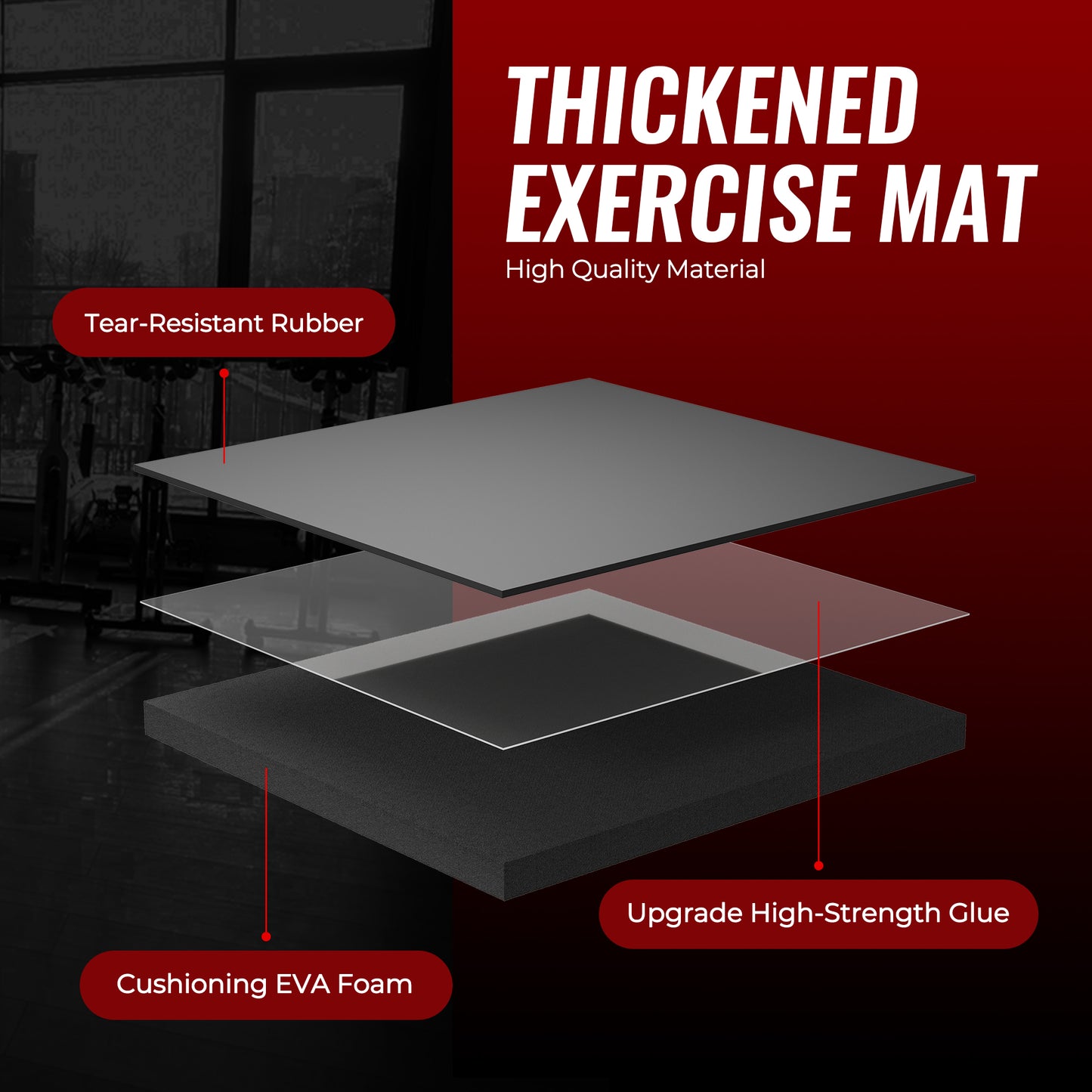 SUPERJARE Gym Flooring for Home Gym, 12 Pcs Interlocking Floor Mats - 9602BT