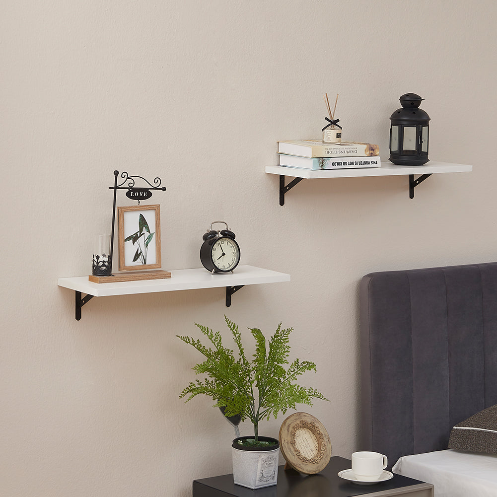 SUPERJARE Floating Shelves, Set of 2 - 8301WT - SUPERJARE