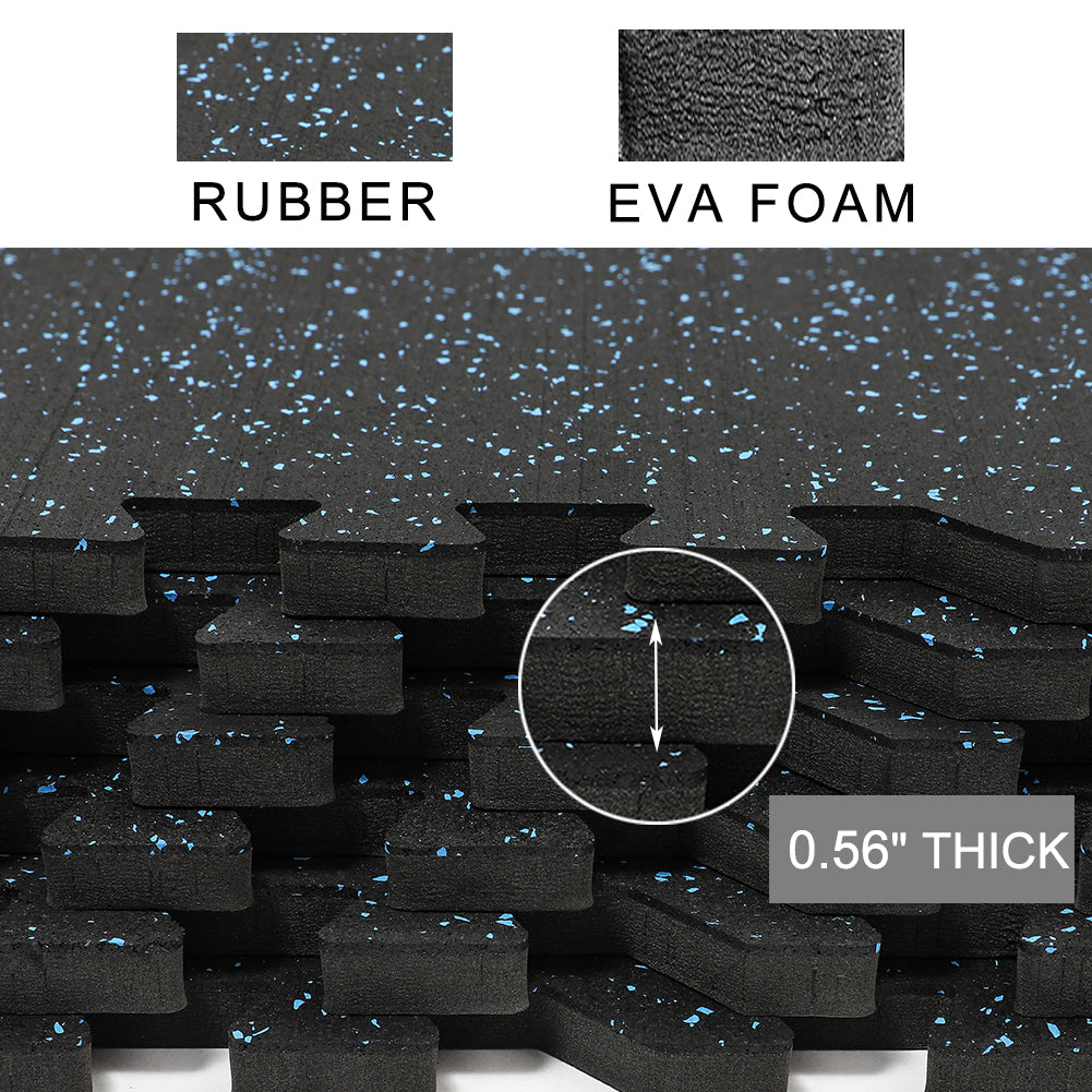 SUPERJARE Exercise Equipment Mats, Blue - 9601L - SUPERJARE