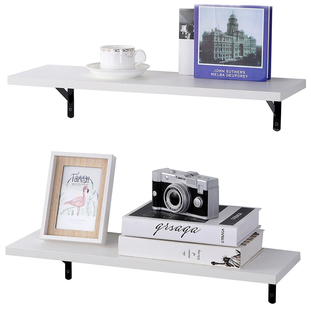 SUPERJARE Floating Shelves, Set of 2 - 8301WT - SUPERJARE