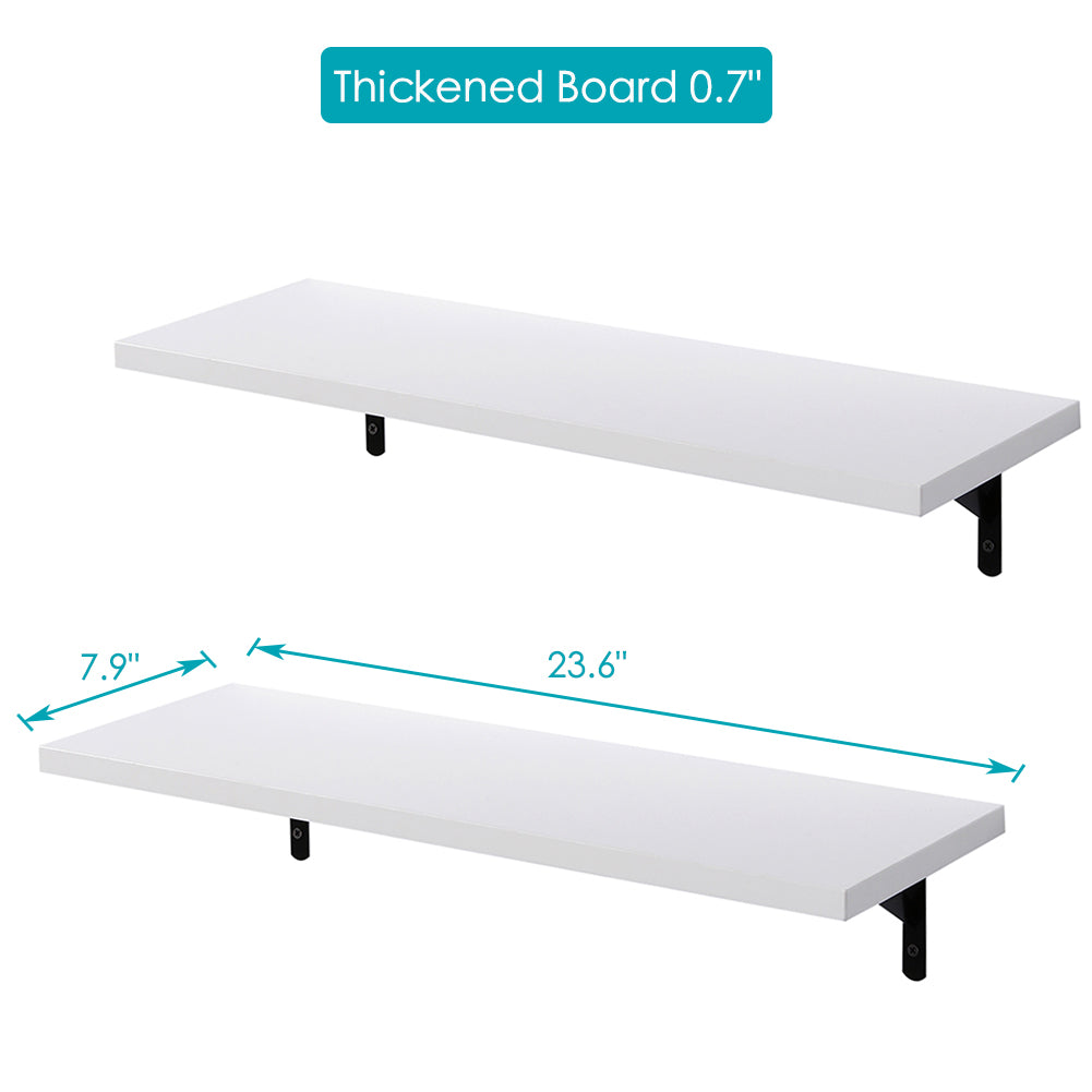 SUPERJARE Floating Shelves, Set of 2 - 8301WT - SUPERJARE