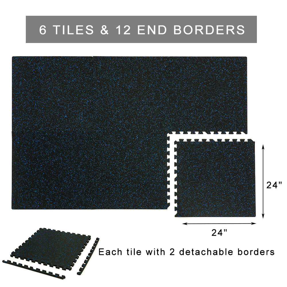 SUPERJARE Exercise Equipment Mats, Blue - 9601L - SUPERJARE