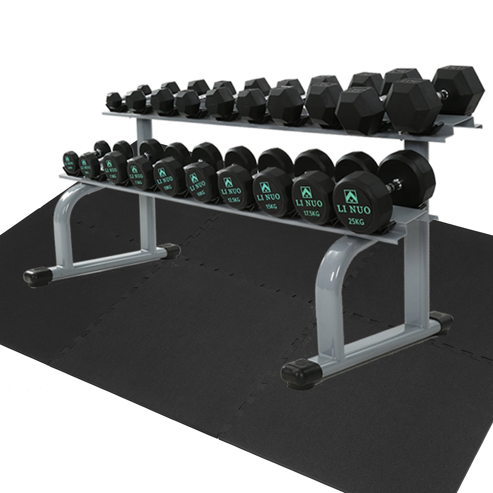 SUPERJARE Exercise Equipment Mats, Black - 9601D - SUPERJARE