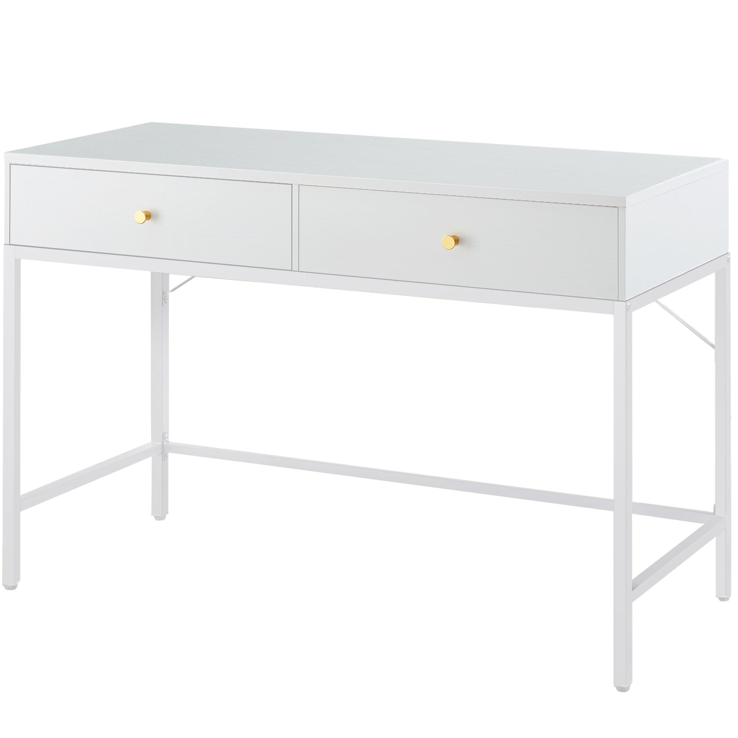 SUPERJARE Vanity Desk with Drawers, 47 inch Computer Desk, Modern Simple Home Office Desks, Makeup Dressing Table for Bedroom - White