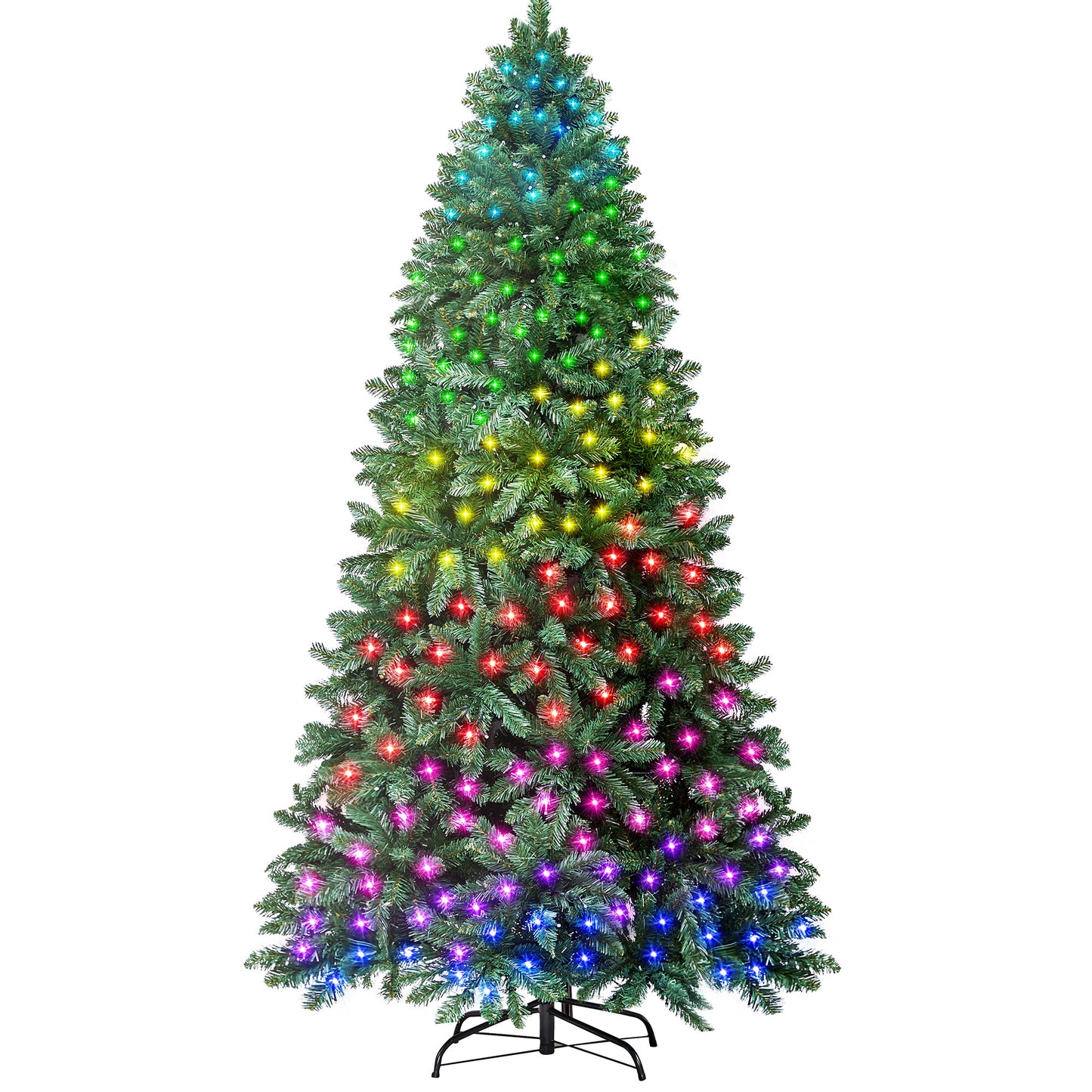 6ft Prelit Christmas Tree with 270 LED Lights, Artificial Christmas Tree with App-controlled Multi-Color RGB Lights, 1072 Branch Tips, Easy to Assemble, for Home, Party