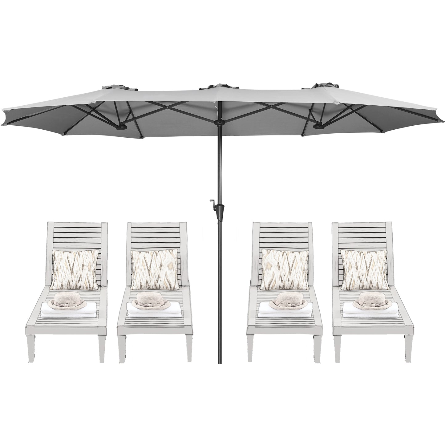 SUPERJARE 13FT Outdoor Umbrella for Patio, Double sided Pool Umbrellas with Fade Resistant Canopy, Large Table Umbrella for Deck, Market, Backyard