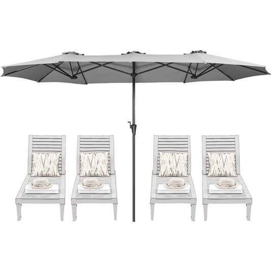 SUPERJARE 13FT Outdoor Umbrella for Patio, Double sided Pool Umbrellas with Fade Resistant Canopy, Large Table Umbrella for Deck, Market, Backyard