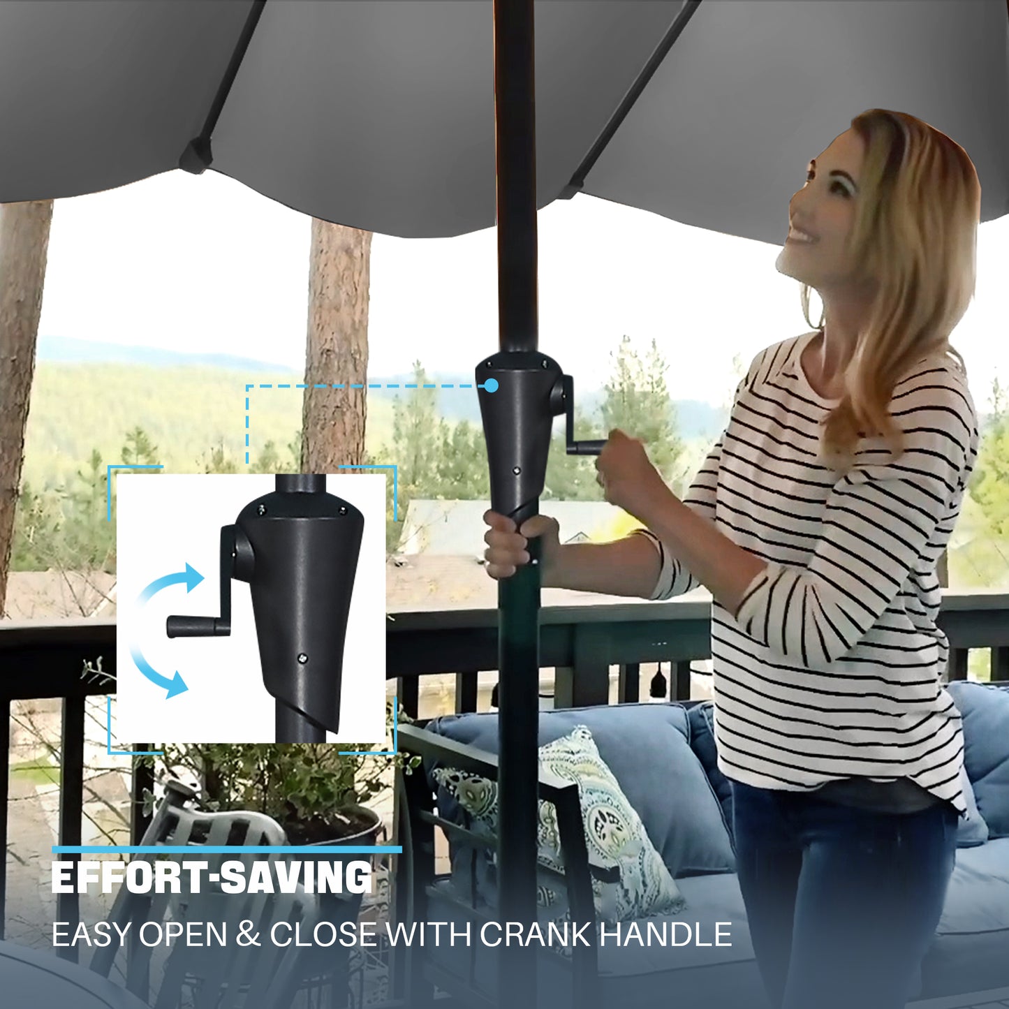 SUPERJARE 13FT Outdoor Umbrella for Patio, Double sided Pool Umbrellas with Fade Resistant Canopy, Large Table Umbrella for Deck, Market, Backyard