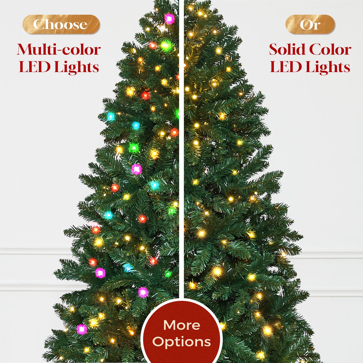 9ft Prelit Christmas Tree with 590 LED Lights, Artificial Christmas Tree with App-Controlled Multi-Color RGB Lights, 2093 Branch Tips, Easy to Assemble, for Home, Party