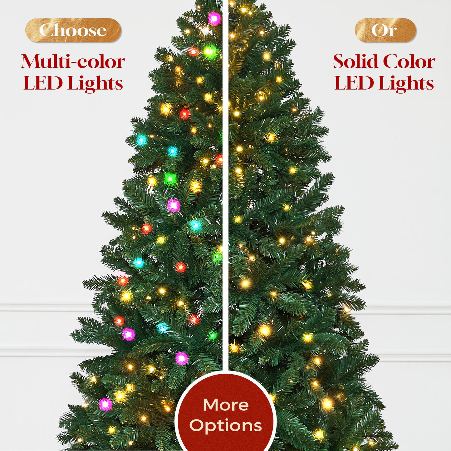 7.5ft Prelit Christmas Tree with 400 LED Lights, Artificial Christmas Tree with App-Controlled Multi-Color RGB Lights, 1477 Branch Tips, Easy to Assemble, for Home, Party