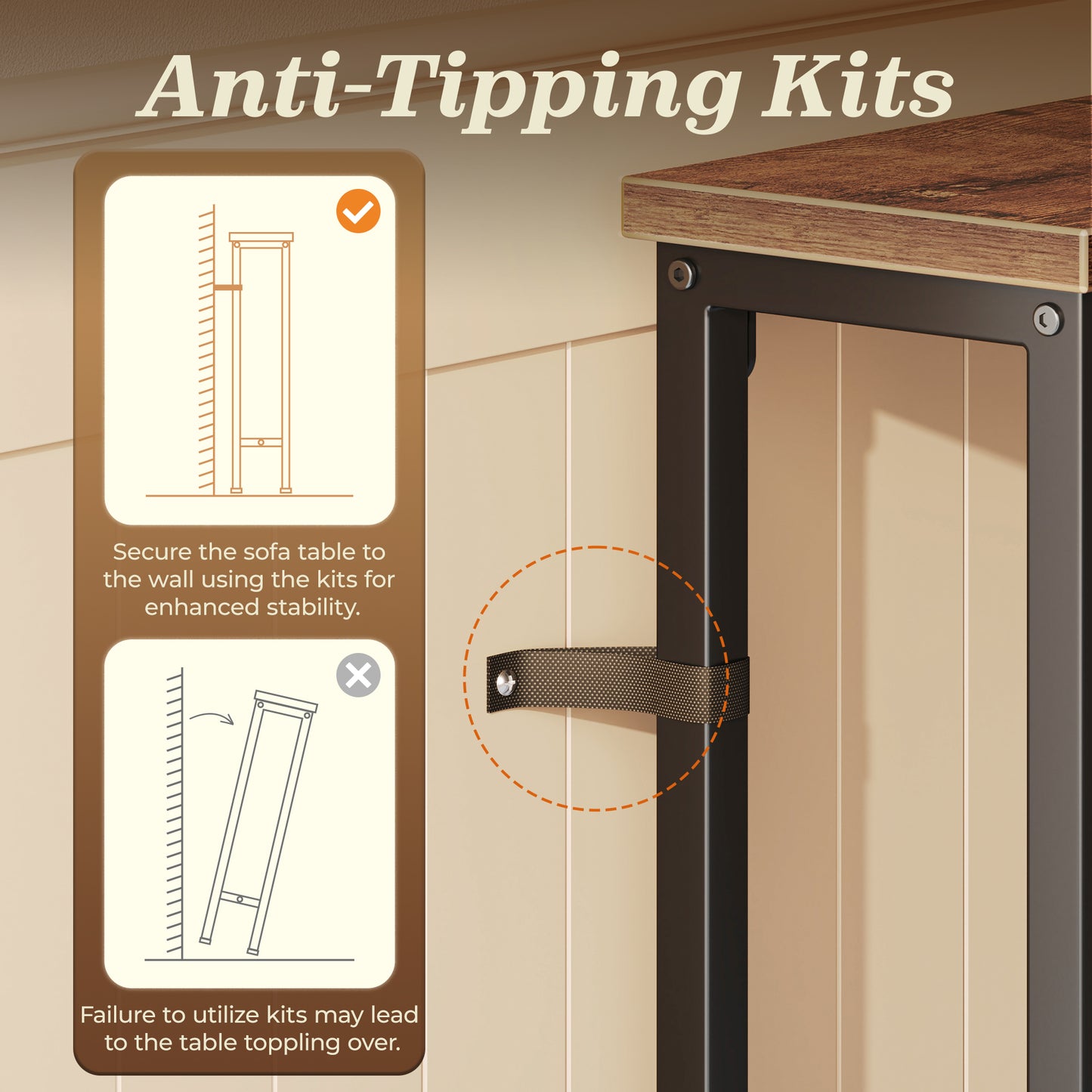 SUPERJARE 110.2 Inch Sofa Table with 2 Power Outlets and USB-C Port, 5.9 Inch Narrow Console Table with Storage, Extra-Long, for Entryway Hallway Couch Behind Sofa, Small Spaces, Rustic Brown