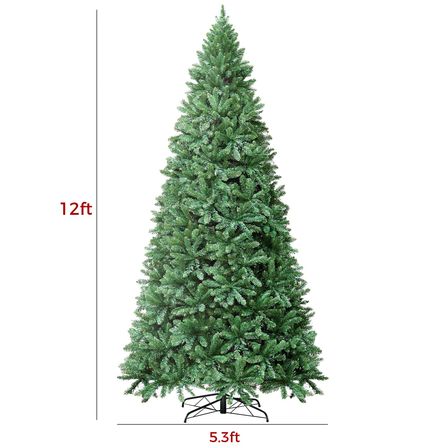 12ft Prelit Christmas Tree with 1100 LED Lights, Artificial Christmas Tree with App-Controlled Multi-Color RGB Lights, 3993 Branch Tips, Easy to Assemble, for Home, Party