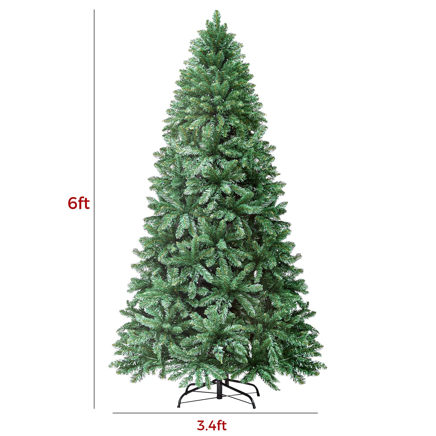 6ft Prelit Christmas Tree with 270 LED Lights, Artificial Christmas Tree with App-controlled Multi-Color RGB Lights, 1072 Branch Tips, Easy to Assemble, for Home, Party