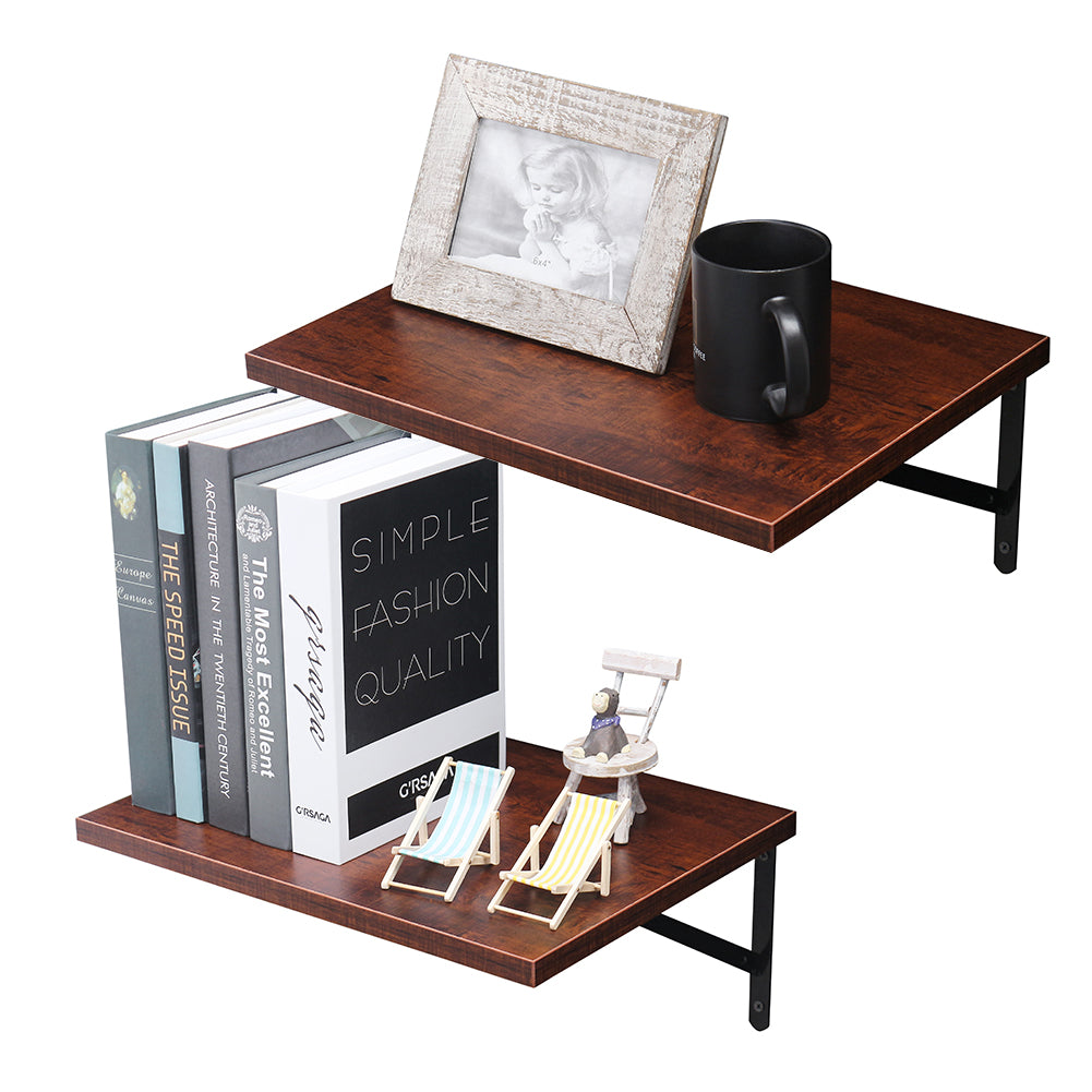 SUPERJARE Wall Mounted Floating Shelves, Set of 2 - 8302ZT - SUPERJARE