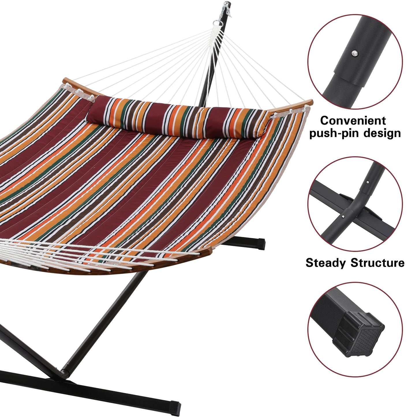 SUPERJARE Hammock with Stand - Maple-Leaf Red, 3702W