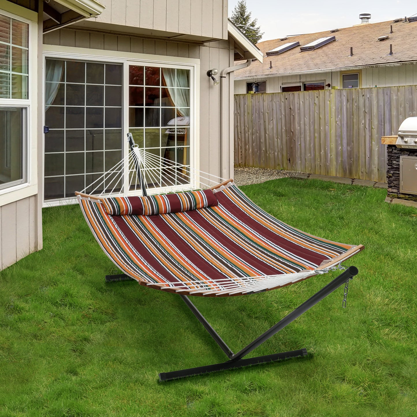 SUPERJARE Hammock with Stand - Maple-Leaf Red, 3702W